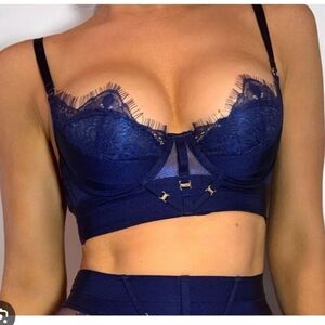 Honey Birdette Belinda navy bra 34B